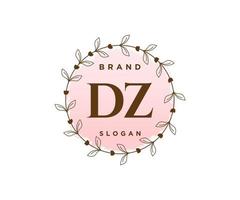 logotipo feminino dz inicial. utilizável para logotipos de natureza, salão, spa, cosméticos e beleza. elemento de modelo de design de logotipo de vetor plana.