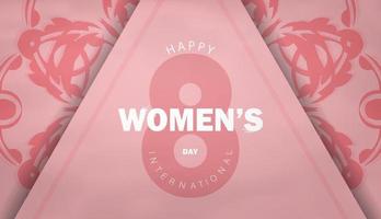 brochura padrão de luxo rosa do dia internacional da mulher vetor