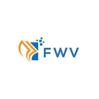 design de logotipo de contabilidade de reparo de crédito fwv em fundo branco. conceito de logotipo de carta de gráfico de crescimento de iniciais criativas fwv. design de logotipo de finanças de negócios fwv. vetor