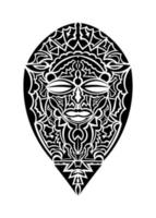 ícone do vetor tribal africano máscara vector icon.black isolado no fundo branco máscara africana tribal.