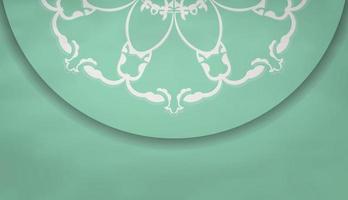 baner de cor menta com ornamento branco grego para design sob seu texto vetor