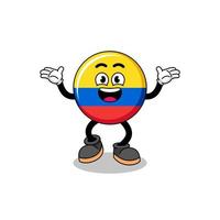 desenho de bandeira da colômbia procurando com gesto feliz vetor