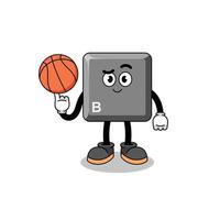 ilustração da tecla b do teclado como jogador de basquete vetor