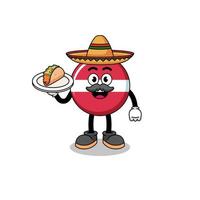 desenho de personagem da bandeira da letônia como chef mexicano vetor