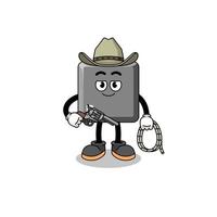 mascote de personagem da tecla b do teclado como um cowboy vetor