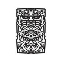 máscara tiki. padrão maori ou polinésia. bom para impressões e tatuagens. isolado. vetor