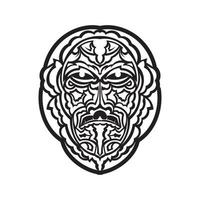 ilustração modelada ornamentada. crânio de tatuagem tribal. vetor