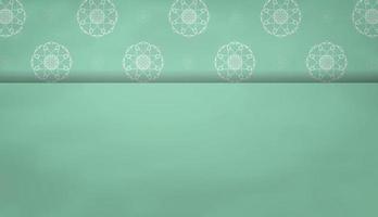 banner de cor menta com padrão branco vintage para design sob seu texto vetor