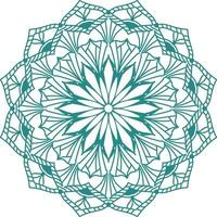 design de modelo de mandala de cor verde-água. vetor