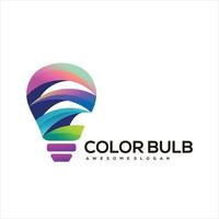 projetos de logotipo colorido gradiente de lâmpada vetor