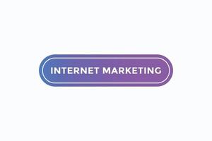 vetores de botão de marketing na internet. assinar rótulo balão de fala marketing na internet