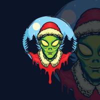 ilustração de papai noel alienígena vetor