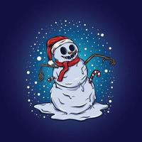 boneco de neve comemora ilustração de natal vetor