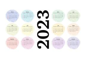 calendário para 2023 isolado em um fundo branco vetor