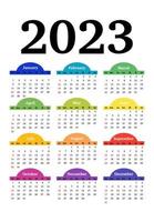 calendário para 2023 isolado em um fundo branco. domingo a segunda-feira, modelo de negócios. ilustração vetorial vetor