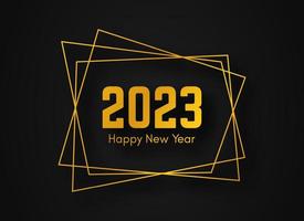 2023 feliz ano novo fundo poligonal geométrico de ouro vetor