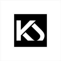 logotipo do monograma da letra k e u quadrado inicial simples vetor