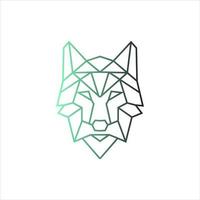 arte de linha de design de logotipo de cabeça de lobo vetor