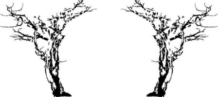 conjunto de árvores negras isolado no fundo branco. silhuetas de árvores. design de árvores para cartazes, banners e itens promocionais. ilustração vetorial vetor
