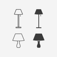 sinal de símbolo de conjunto de vetor de ícone de lâmpada moderna