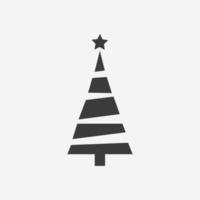 ano novo, vetor de ícone de árvore de natal isolado. abeto de abeto alegre, inverno, sinal de símbolo de pinheiro