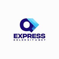 vetor de conceito de design de logotipo inicial rápido expresso q, símbolo de design de logotipo de seta expressa