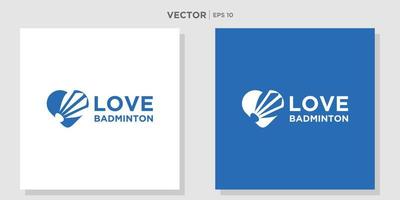 ícone de peteca com amor. você pode usar para o logotipo do esporte e logotipo do campeonato de badminton vetor