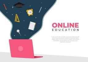 fundo de dia de educação on-line isolado no fundo branco. vetor