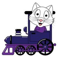 trem de passeio de desenho animado animal fofo vetor