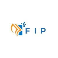 design de logotipo de contabilidade de reparo de crédito fip em fundo branco. conceito de logotipo de carta de gráfico de crescimento de iniciais criativas fip. design de logotipo de finanças de negócios fip. vetor