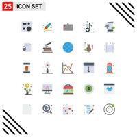 conjunto de 25 sinais de símbolos de ícones de interface do usuário modernos para elementos de design de vetor editável de cartão de identificação de cartão de áudio musical
