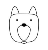 logotipo de cachorro fofo de uma linha de vetor. animal de estimação minimalista em estilo abstrato desenhado à mão. ilustração gráfica de fundo preto. ótimo design para qualquer finalidade vetor