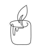 mão desenhada um ícone de logotipo de arte de vela acesa de vetor de linha. ilustração contínua do contorno do advento do natal para cartão de felicitações, convite de feriado isolado de web design