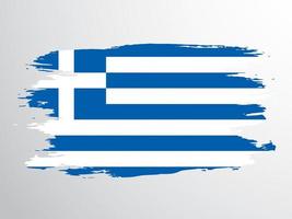 bandeira da grécia pintada com um pincel vetor
