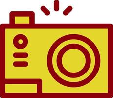 ícone plano de câmera compacta vetor