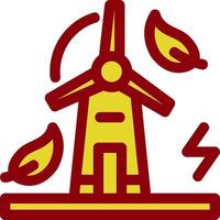 ícone plano do moinho de vento vetor