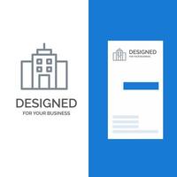 construção de design de logotipo cinza de interface de escritório de usuário e modelo de cartão de visita vetor