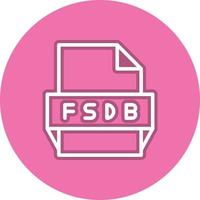 ícone de formato de arquivo fsdb vetor