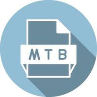 ícone de formato de arquivo mtb vetor
