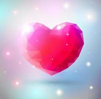 símbolo de gema de coração brilhante para dia dos namorados vetor