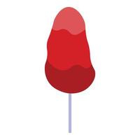 ícone de algodão doce vermelho, estilo isométrico vetor