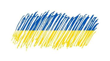 bandeira nacional ucraniana em estilo grunge. desenhado pela bandeira de caneta da ucrânia. ilustração vetorial vetor