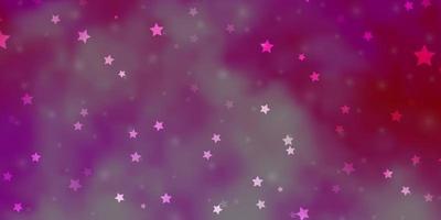 padrão de vetor rosa claro com estrelas abstratas.