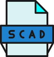 ícone de formato de arquivo scad vetor