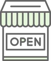 design de ícone de vetor aberto de loja