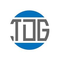 design de logotipo de carta tdg em fundo branco. conceito de logotipo de círculo de iniciais criativas tdg. design de letras tdg. vetor