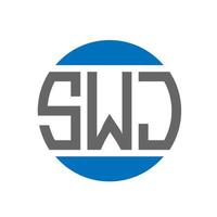 design do logotipo da letra swj em fundo branco. conceito de logotipo de círculo de iniciais criativas swj. design de letra swj. vetor