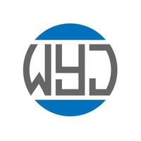 design de logotipo de carta wyj em fundo branco. conceito de logotipo de círculo de iniciais criativas wyj. design de letras wyj. vetor