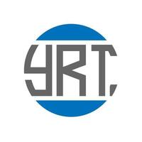 design de logotipo de carta yrt em fundo branco. conceito de logotipo de círculo de iniciais criativas yrt. design de carta yrt. vetor