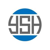 design de logotipo de carta ysh em fundo branco. conceito de logotipo de círculo de iniciais criativas ysh. design de letras ysh. vetor
